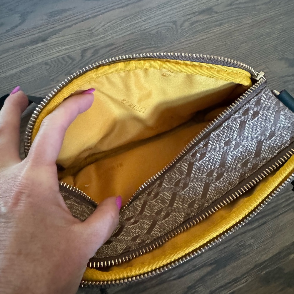 MZ Wallace Beige & Burgundy Crossbody Bag with Green Accents - Picture 7 of 9